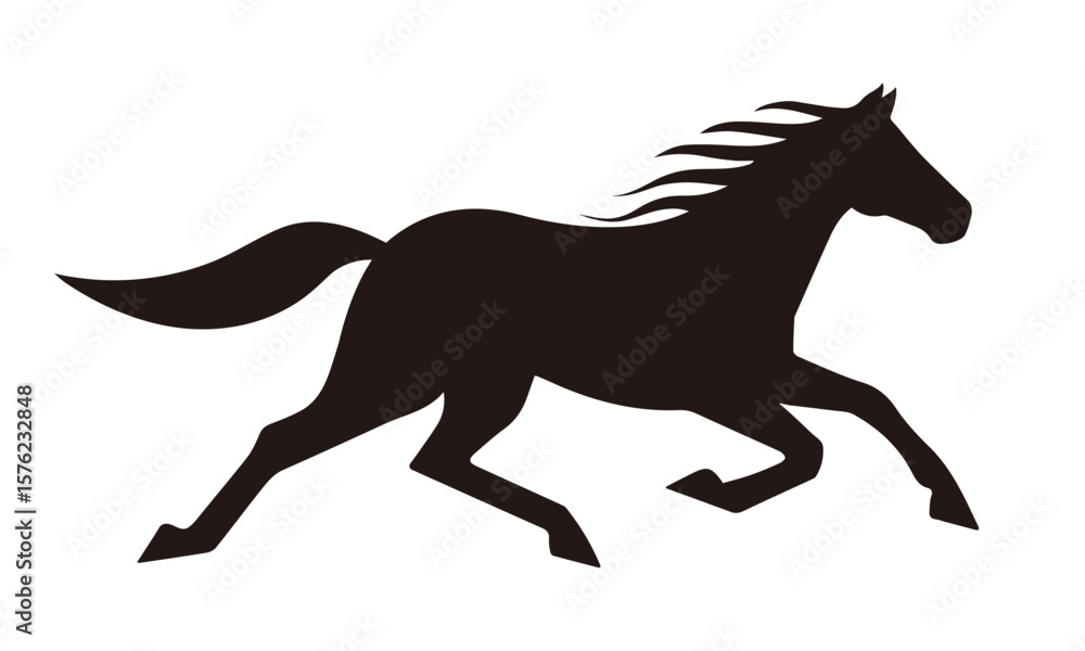 Fototapeta premium A vector horse in silhouette style