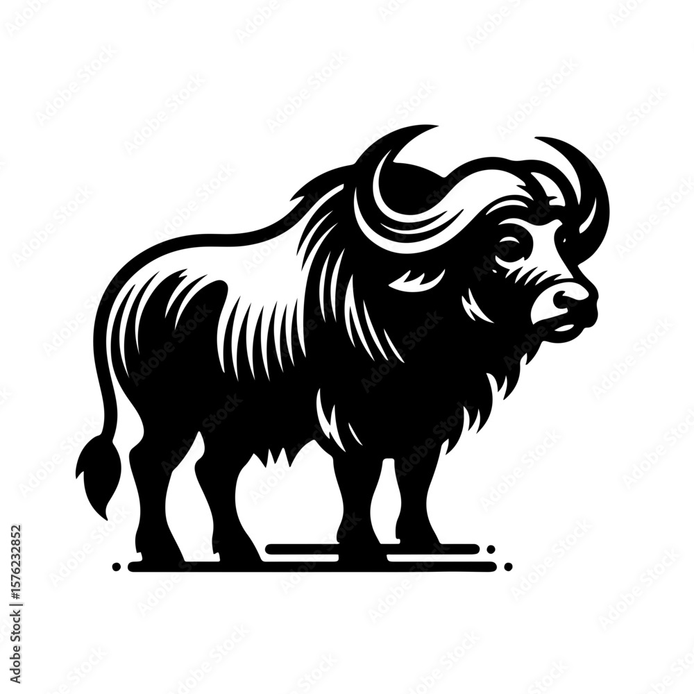 Fototapeta premium Bold Standing Buffalo Silhouette