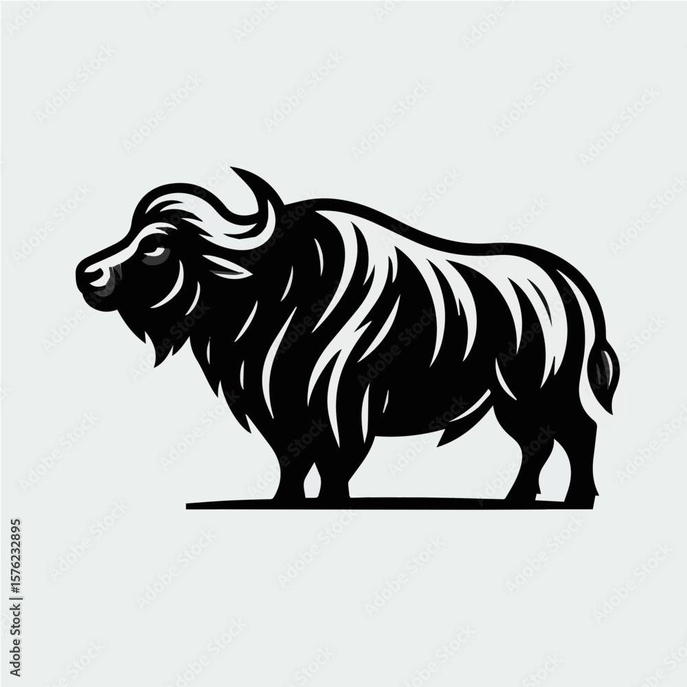 Obraz premium Bold Standing Buffalo Silhouette