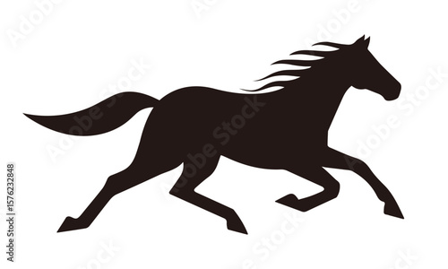 A vector horse in silhouette style