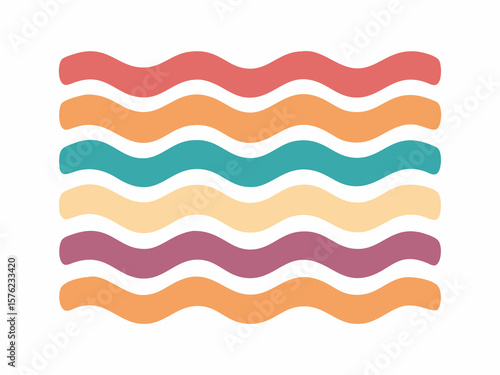 Colorful abstract wavy lines in a pastel color palette.
