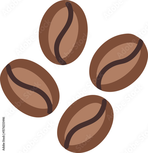 Four Coffee Beans in a Simple Design