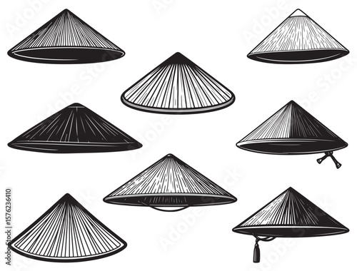 CHINESE CONICAL HAT SILHOUETTE