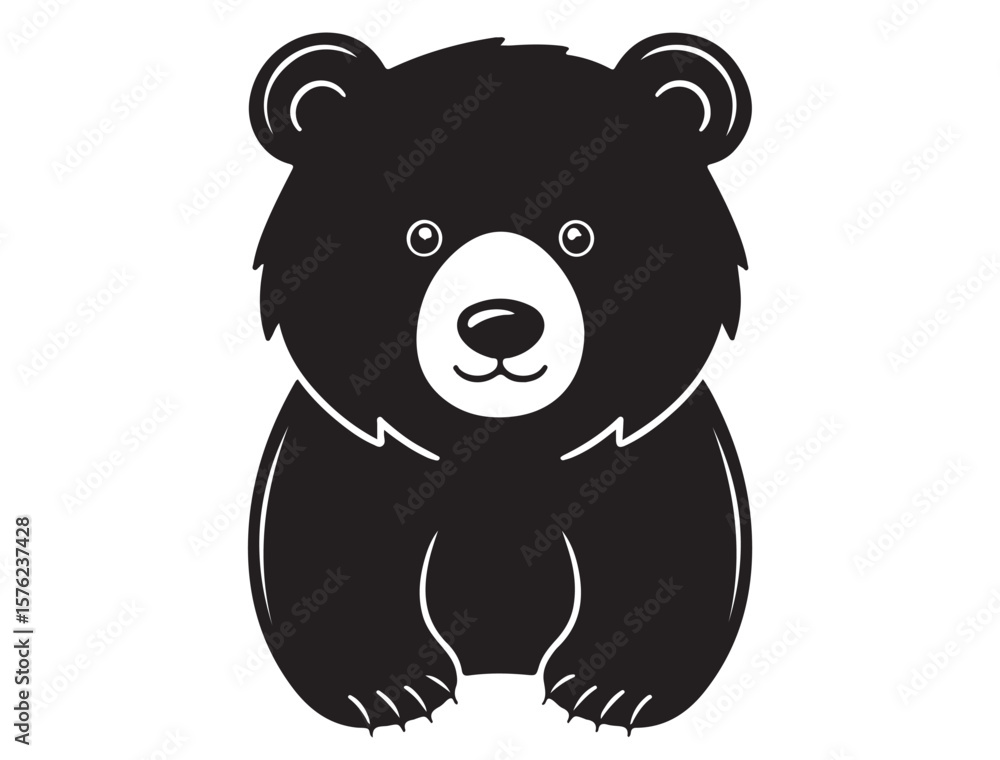 Fototapeta premium CUTE BEAR SILHOUETTE