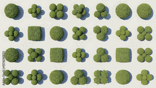 A Collection of 30 Meticulously Detailed Shrubbery Top Views Landscaping Design Elements
