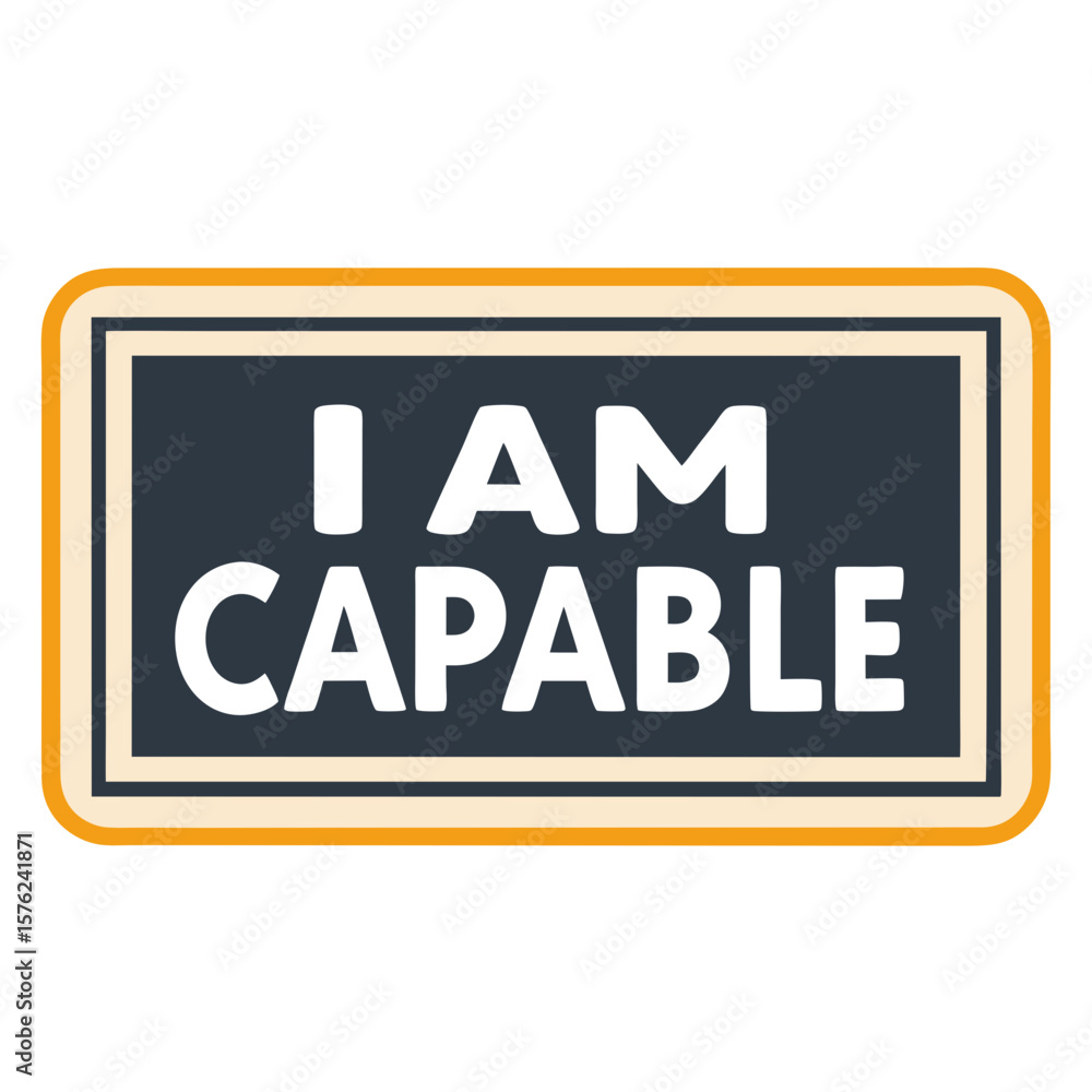 Fototapeta premium I am capable inspirational quote in beige tones