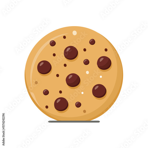 A delicious chocolate chip cookie ready to be devoured