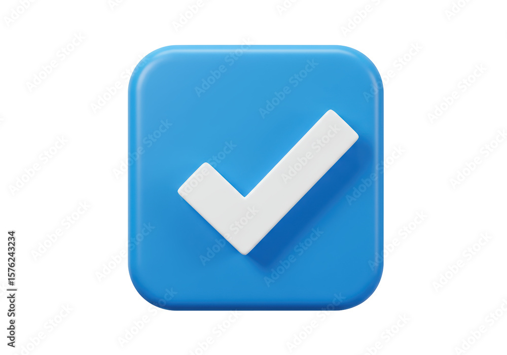 Isolated Check Mark in Square Button - Valid Sign Isolated Check Mark in Square Button - Valid Sign