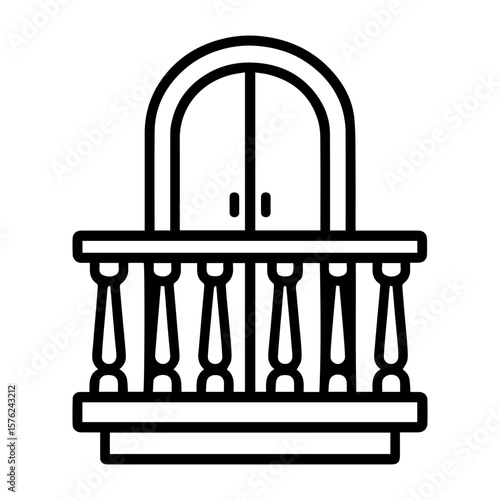 line icon balcony vector on white background
Vector line icon on white background