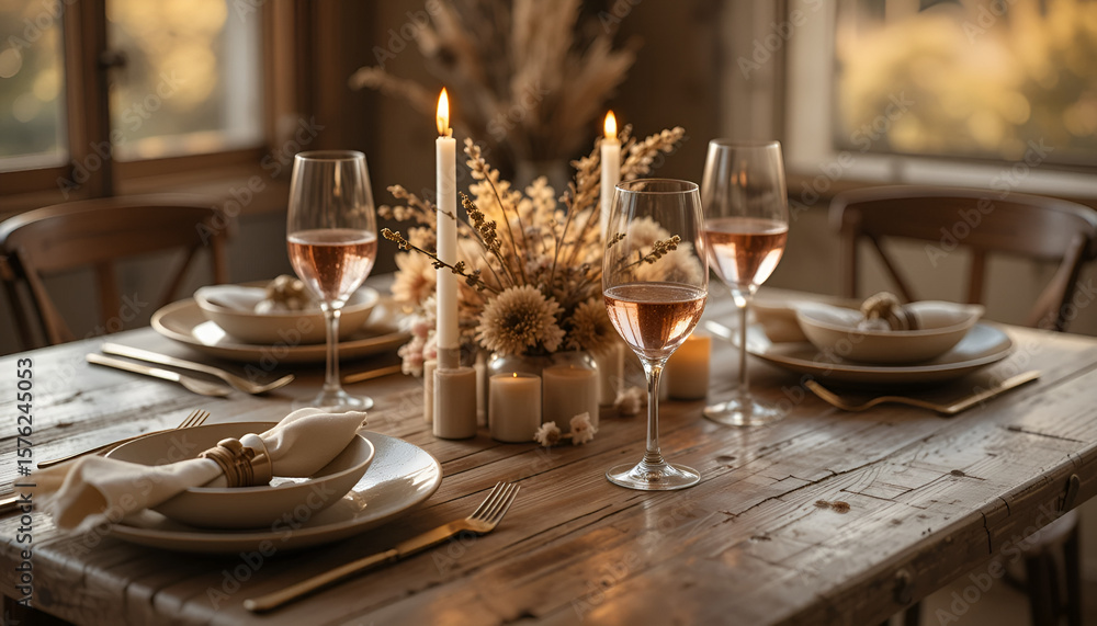 Fototapeta premium table setting at a restaurant