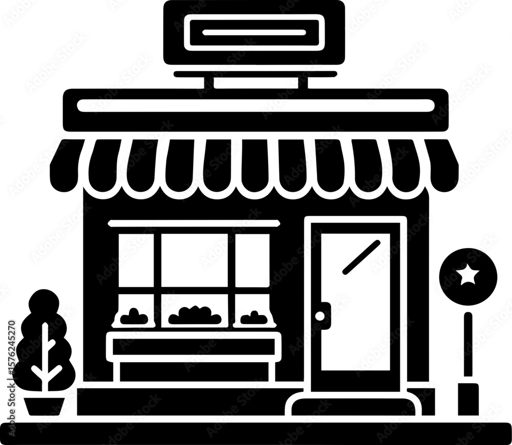 Obraz premium Small Shop Storefront Icon