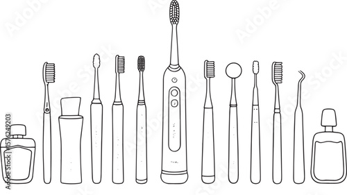Dental Hygiene Toothbrushes Oral Care Health Clean Icons