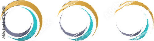 Eco-Centric Unity: A Sphere Logo Merging Natural Elements with Bold Brushwork in Vector Design with Scribed Brush
