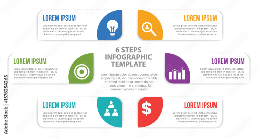 Fototapeta premium modern circular business infographic with timeline icons for data visualization. ideal for abstract backgrounds, presentations, and planning. clean, editable vector template for professional use.