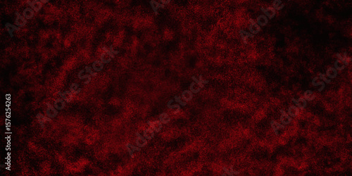 Red color powder explosion isolated on black background. Colorful dust explode. Paint Holi, dust particles splash. Network concept with spray. Futuristic technology element. 3D rendering.