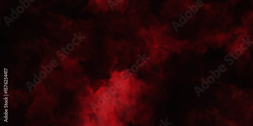 Red color powder explosion isolated on black background. Colorful dust explode. Paint Holi, dust particles splash. Network concept with spray. Futuristic technology element. 3D rendering.