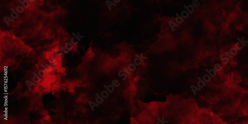 Red color powder explosion isolated on black background. Colorful dust explode. Paint Holi, dust particles splash. Network concept with spray. Futuristic technology element. 3D rendering.