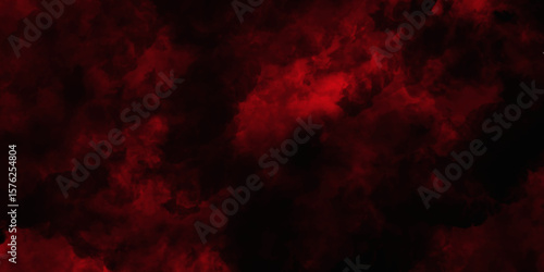 Red color powder explosion isolated on black background. Colorful dust explode. Paint Holi, dust particles splash. Network concept with spray. Futuristic technology element. 3D rendering.