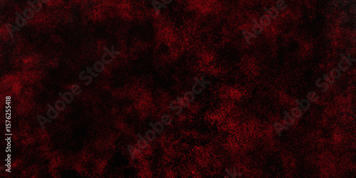Red color powder explosion isolated on black background. Colorful dust explode. Paint Holi, dust particles splash. Network concept with spray. Futuristic technology element. 3D rendering.