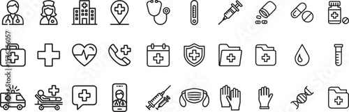 Comprehensive Medical Icons Healthcare, Hospital, and Doctor Symbols