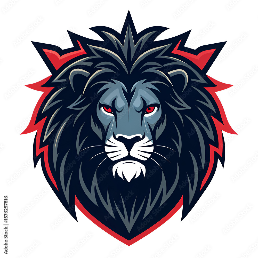 Obraz premium Dark lion face logo 