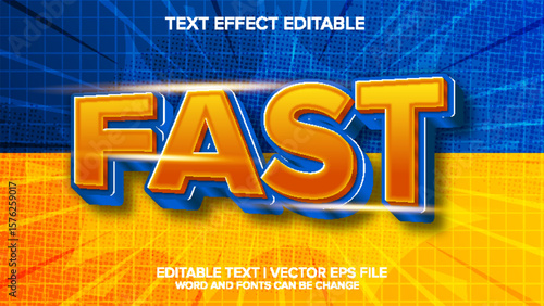fast text effect vector editable