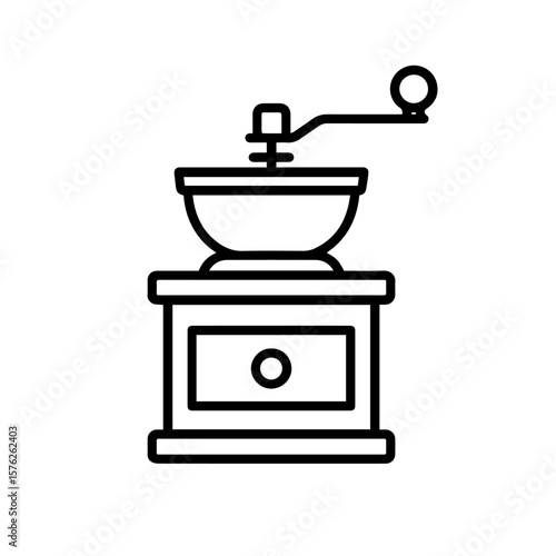 line icon retro coffee grinder vector on white background
Vector line icon on white background