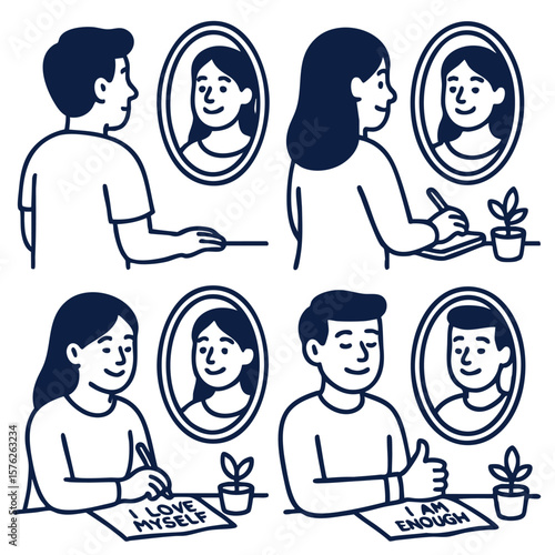 Person reflecting on self love and positivity through writing and self affirmation