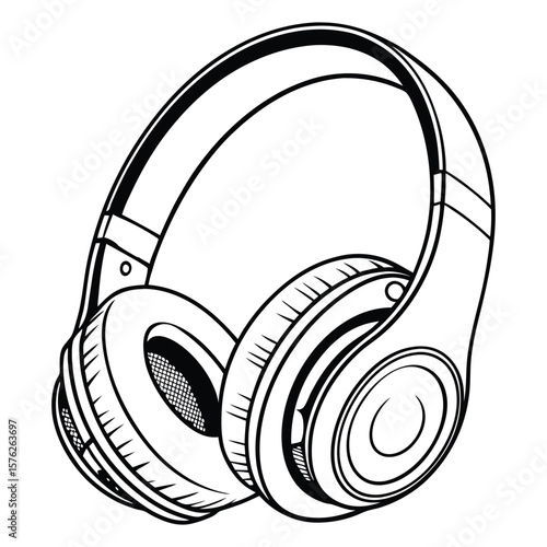 Wallpaper Mural Headphones in vector illustration Torontodigital.ca