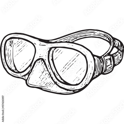 Underwater Diving Goggles Gear Illustration