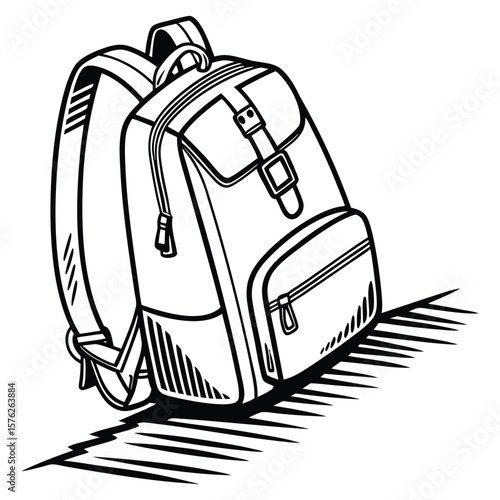 Wallpaper Mural A backpack is on a surface in vector art Torontodigital.ca