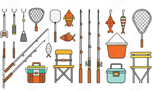 Fishing Man Catching Jumping Fish Silhouette vector 