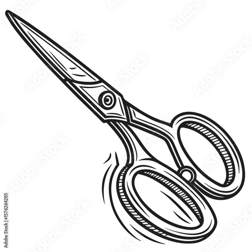 Wallpaper Mural A scissor in black and white drawing Torontodigital.ca