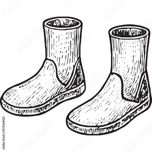 Underwater Diving Boots Gear Illustration