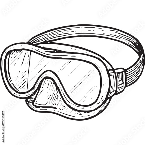 Underwater Diving Goggles Gear Illustration