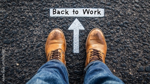 Person's Feet in Brown Boots Facing 