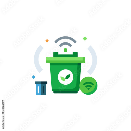 Smart Compost Bin Wifi Symbol Green Recycle