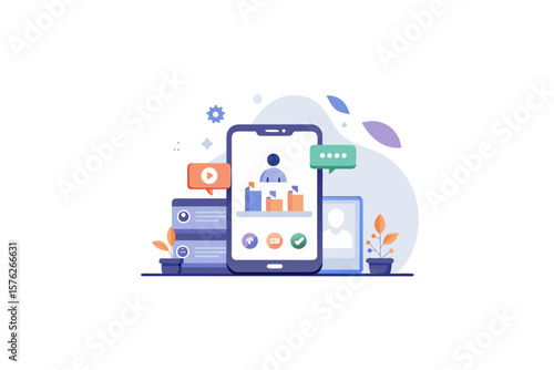 smartphone showing webinar or lecture screen
