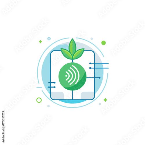 iot air sensor with leaf and airflow
