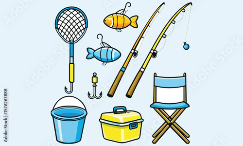 Fishing Man Catching Jumping Fish Silhouette vector 