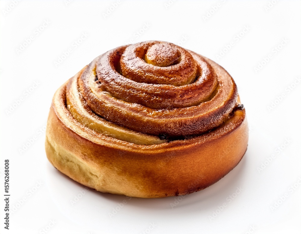Fototapeta premium sweet cinnamon roll isolated on white background