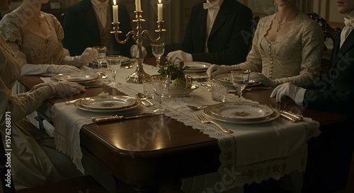 Elegant Victorian-Era Dinner Party