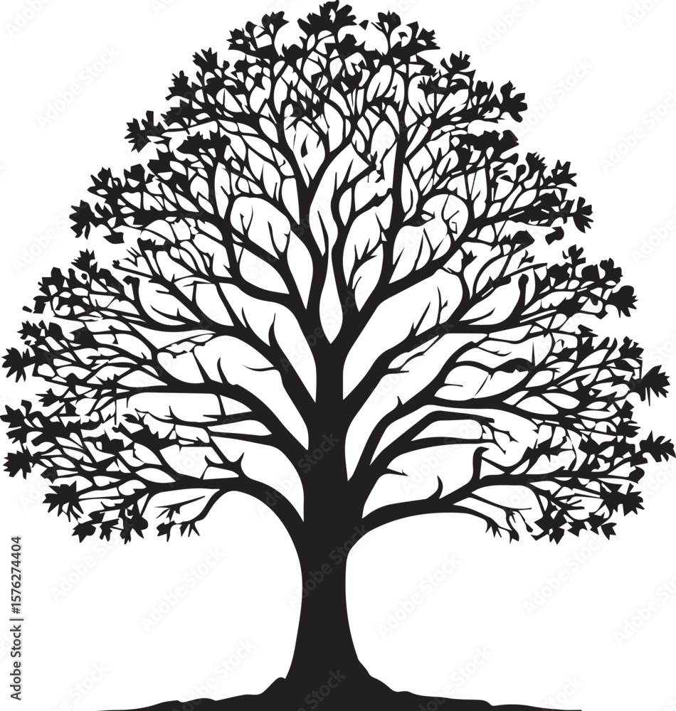 Obraz premium Tree silhouette Vector | Minimalist & Trendy Tree Silhouette Design | Unique & Stylish Tree Artwork for Vector design