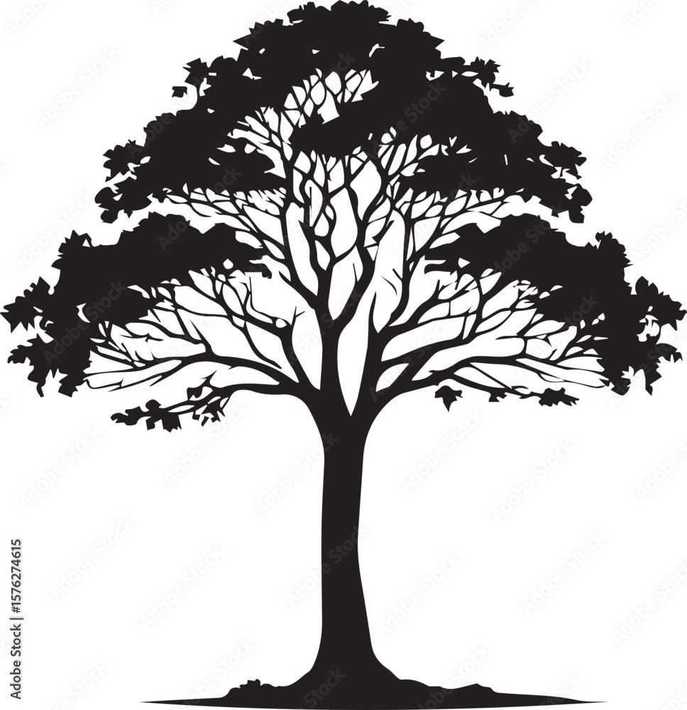 Obraz premium Tree silhouette Vector | Minimalist & Trendy Tree Silhouette Design | Unique & Stylish Tree Artwork for Vector design