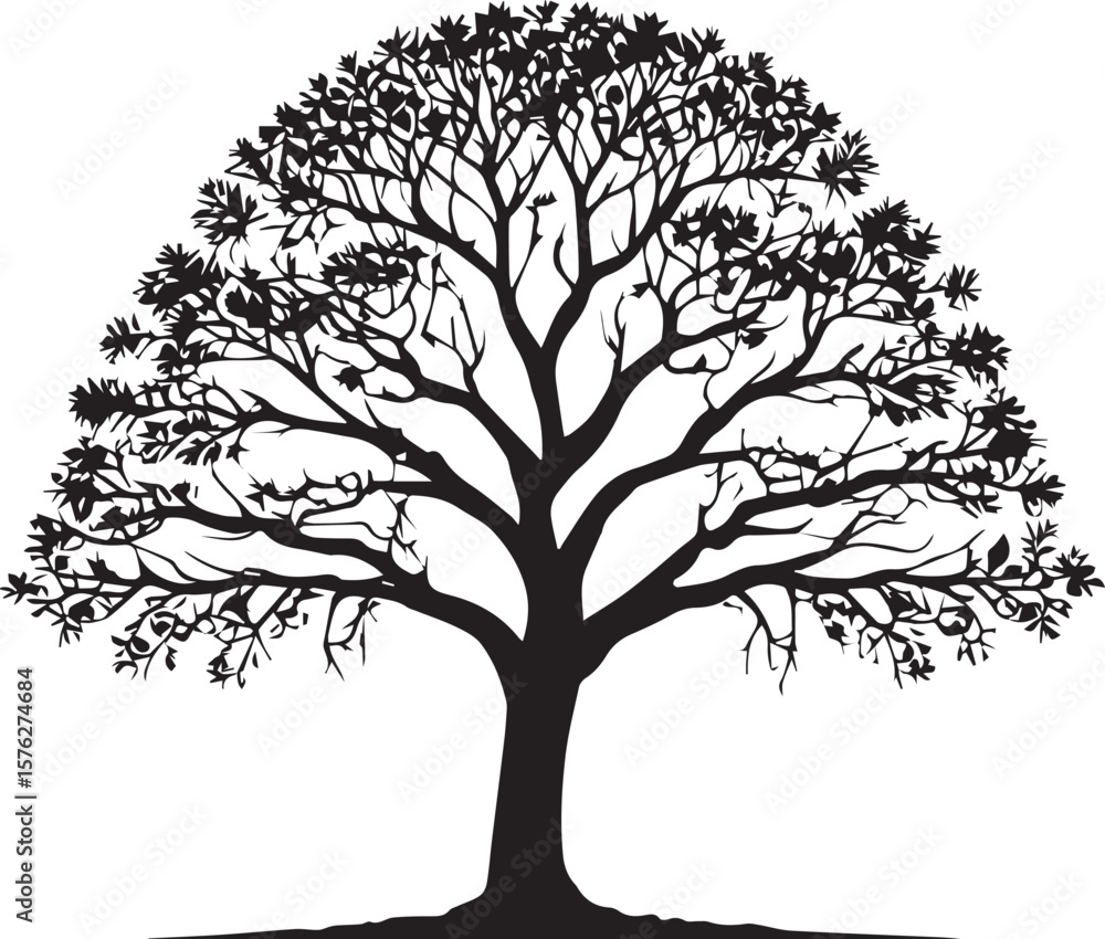 Obraz premium Tree silhouette Vector | Minimalist & Trendy Tree Silhouette Design | Unique & Stylish Tree Artwork for Vector design