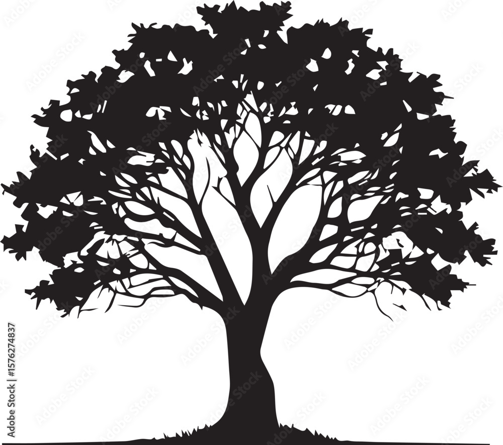 Obraz premium Tree silhouette Vector | Minimalist & Trendy Tree Silhouette Design | Unique & Stylish Tree Artwork for Vector design