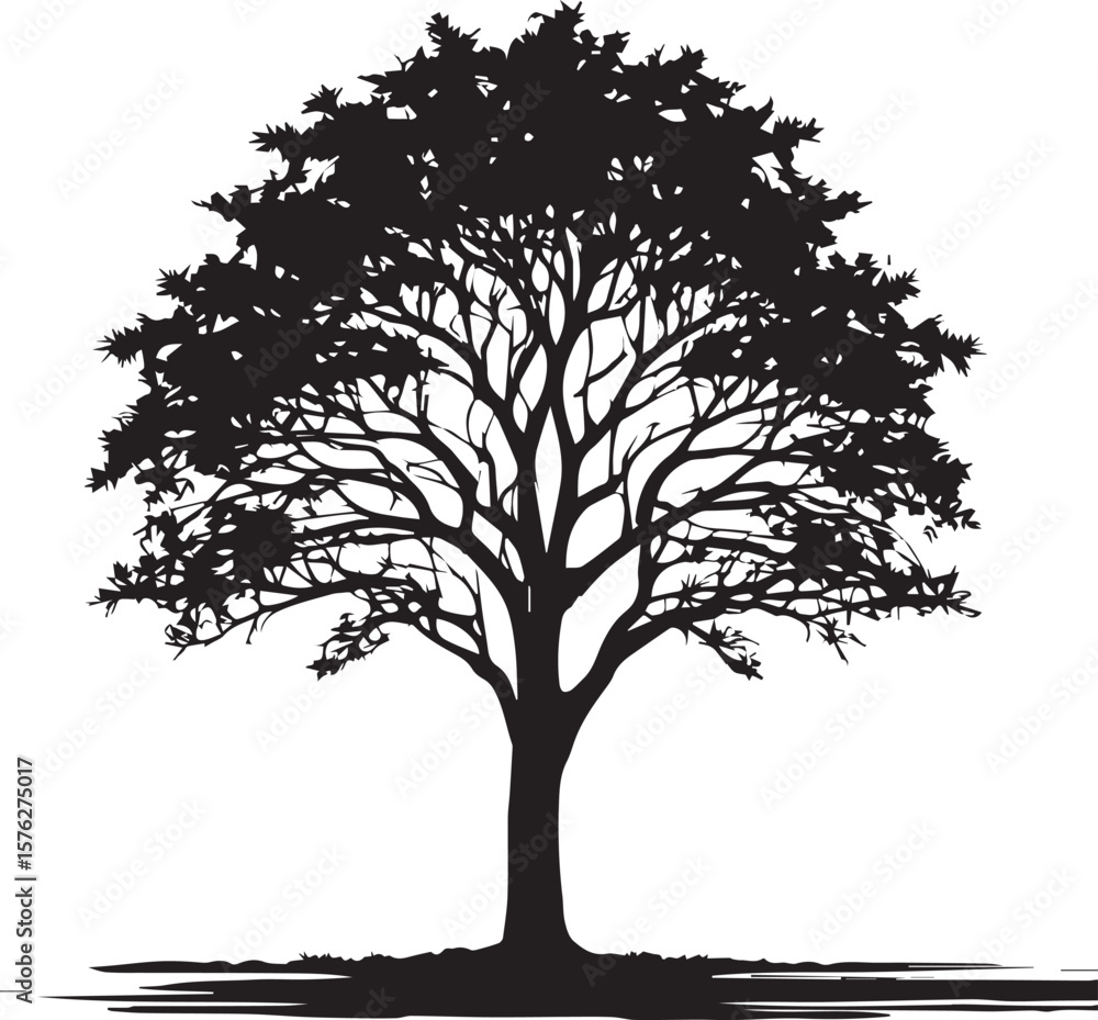 Fototapeta premium Tree silhouette Vector | Minimalist & Trendy Tree Silhouette Design | Unique & Stylish Tree Artwork for Vector design