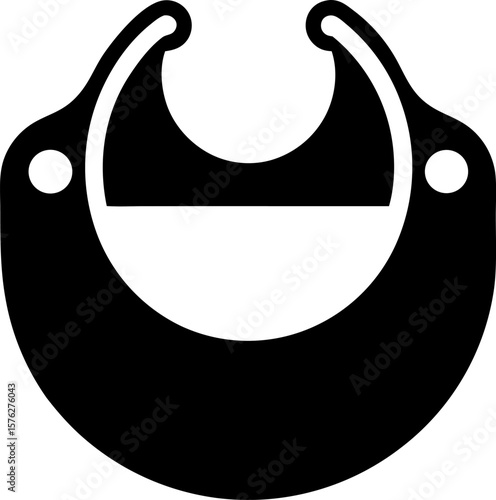 Baby Bib Icon Black and White Vector