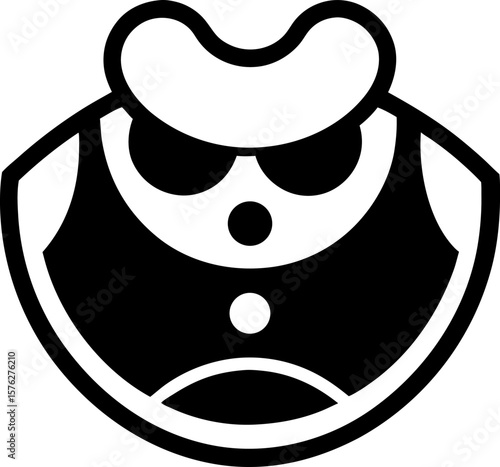 Monochrome Baby Bib Icon for Infants