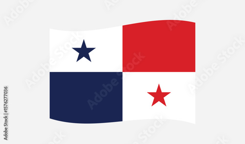 Flag of Panama - country linking Central and South America. Vector illustration.
